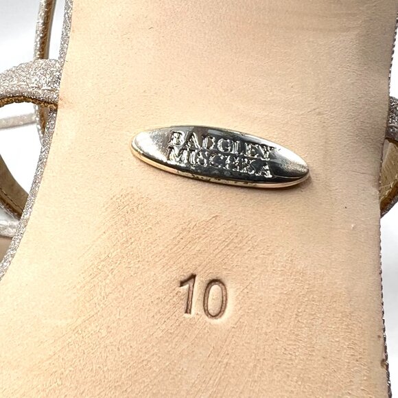 Badgley Mischka Womens Size 10 Nala Champagne Jeweled Dress‎ Sandals Heels Shoes - Picture 12 of 13